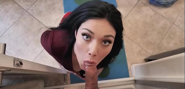  Lucky guy gets a full experience as Megan offers him a raunchy rimjob while she strokes his meat